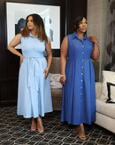 The Grace Denim Dress (I'MarE Exclusive) (Dk Blue)