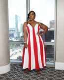 The Timeless Stripe Dress  (I'MarE Exclusive) (Red/White)