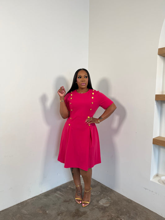 Boss Babe Dress (Fuchsia)