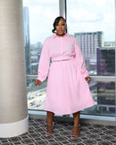 The Day Out Skirt Set (I'MarE Exclusive) (Pink/White)