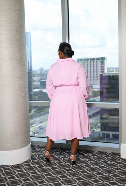 The Day Out Skirt Set (I'MarE Exclusive) (Pink/White)