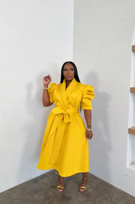 The Defined Woman Dress (Mustard)