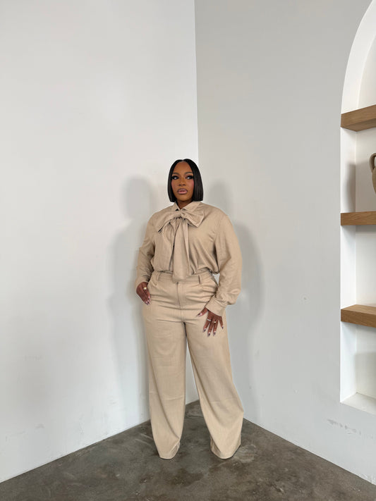 The Boss Moves Denim Pants Set (Khaki) ***COMING SOON MAR 2026***